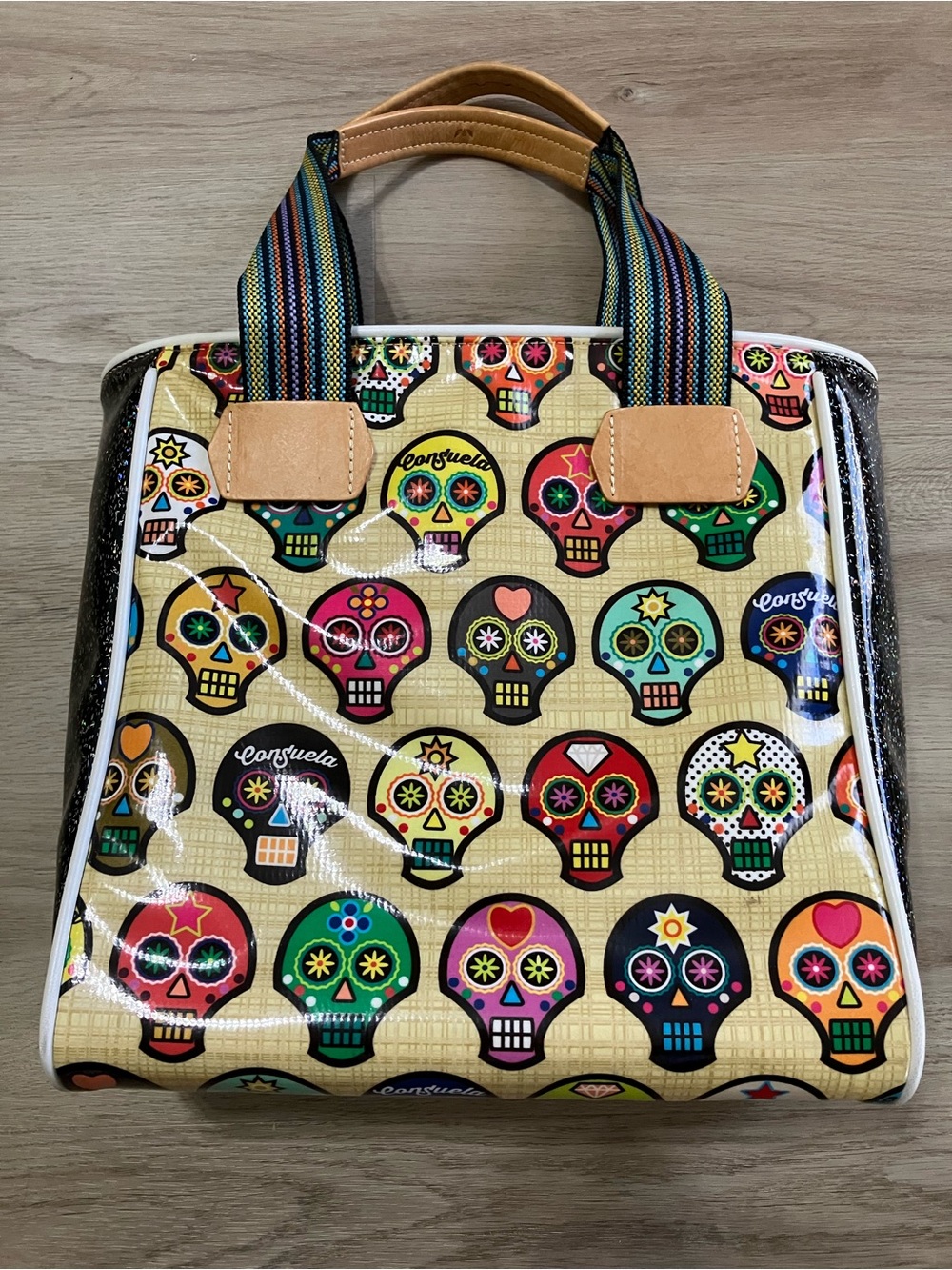 RARE Retired Consuela Sugar Skulls Classic Tote Bag Holographic Glitz